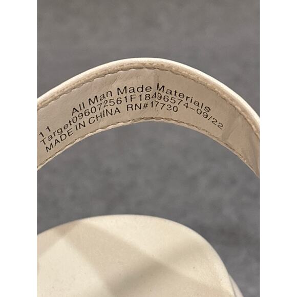 Wild Fable Women Size 11 White Leather Strappy Gladiator Heeled Fisherman Sandal - Picture 8 of 9